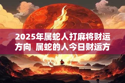 2026年属蛇人打麻将财运方向  属蛇的人今日财运方位