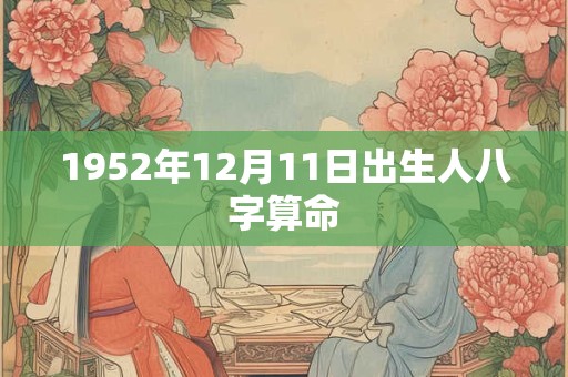 1952年12月11日出生人八字算命