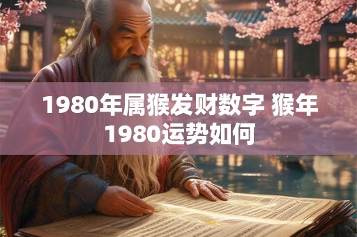 1980年属猴发财数字 猴年1980运势如何