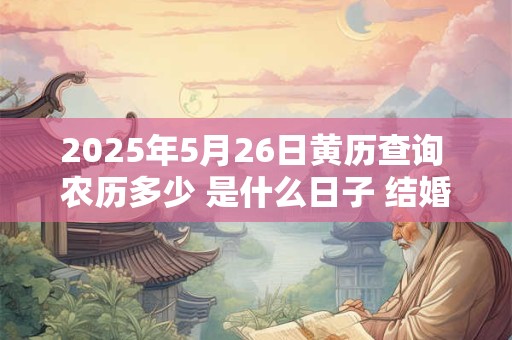 2025年5月26日黄历查询 农历多少 是什么日子 结婚吉时