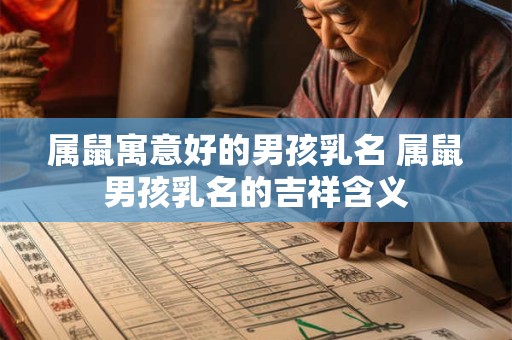 属鼠寓意好的男孩乳名 属鼠男孩乳名的吉祥含义