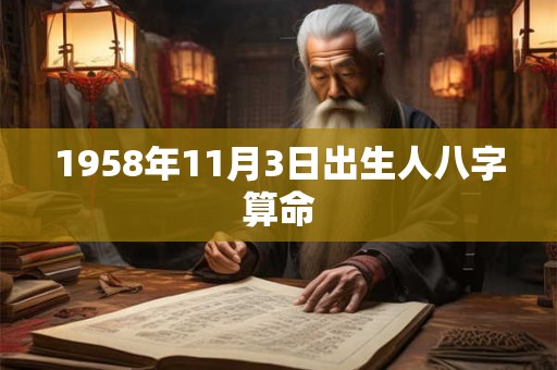 1958年11月3日出生人八字算命