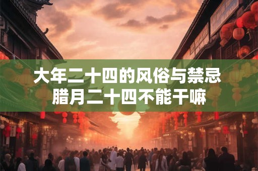 大年二十四的风俗与禁忌 腊月二十四不能干嘛