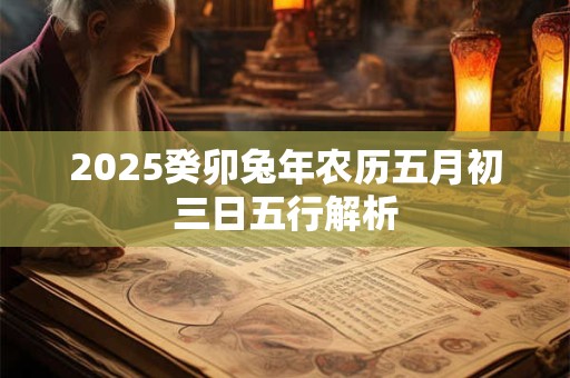 2025癸卯兔年农历五月初三日五行解析