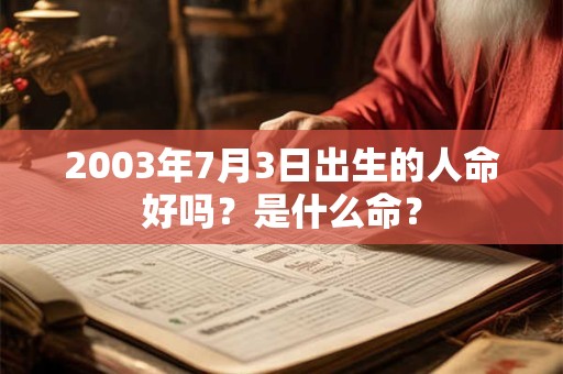 2003年7月3日出生的人命好吗？是什么命？
