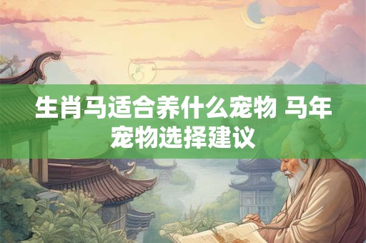 生肖马适合养什么宠物 马年宠物选择建议