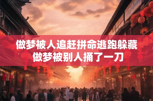 做梦被人追赶拼命逃跑躲藏 做梦被别人捅了一刀