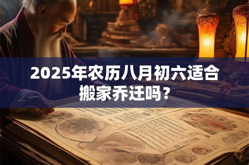 2025年农历八月初六适合搬家乔迁吗？