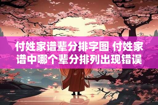 付姓家谱辈分排字图 付姓家谱中哪个辈分排列出现错误