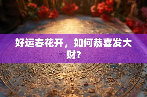 好运春花开，如何恭喜发大财？