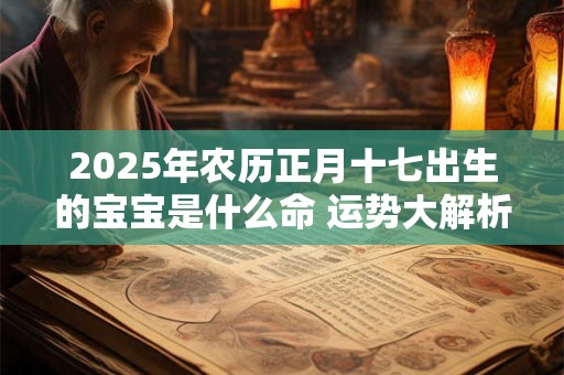 2025年农历正月十七出生的宝宝是什么命 运势大解析