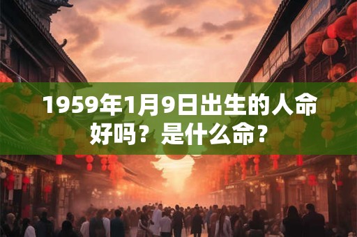 1959年1月9日出生的人命好吗？是什么命？