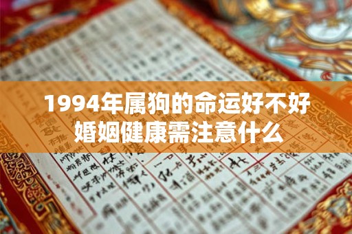 1994年属狗的命运好不好 婚姻健康需注意什么