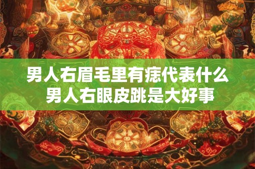 男人右眉毛里有痣代表什么 男人右眼皮跳是大好事