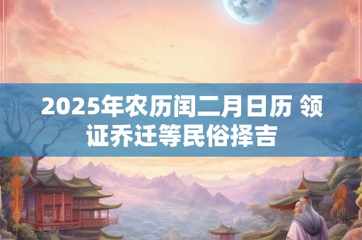 2025年农历闰二月日历 领证乔迁等民俗择吉