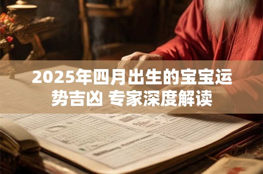 2026年四月出生的宝宝运势吉凶 专家深度解读