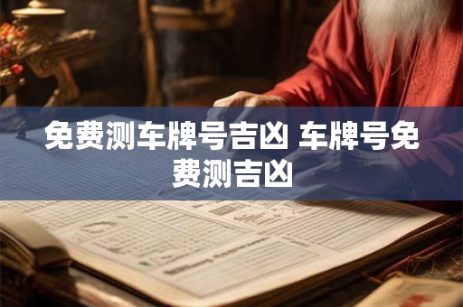 免费测车牌号吉凶 车牌号免费测吉凶