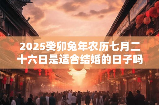 2025癸卯兔年农历七月二十六日是适合结婚的日子吗