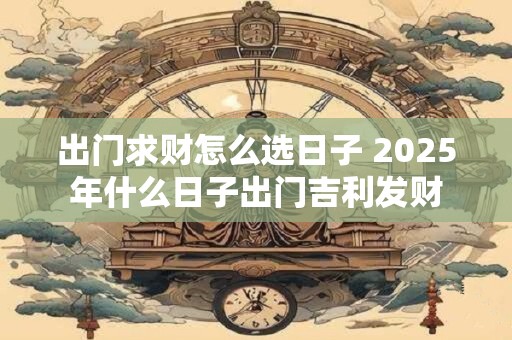 出门求财怎么选日子 2025年什么日子出门吉利发财