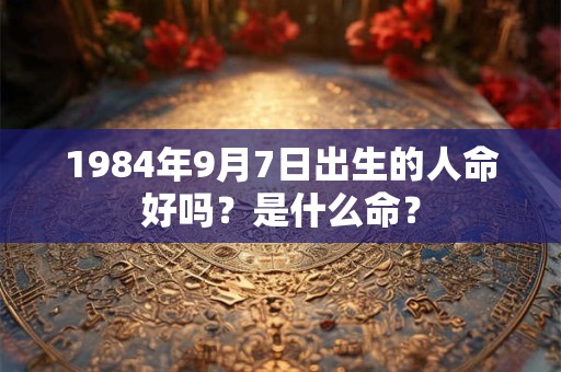 1984年9月7日出生的人命好吗？是什么命？