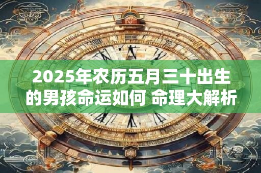 2025年农历五月三十出生的男孩命运如何 命理大解析