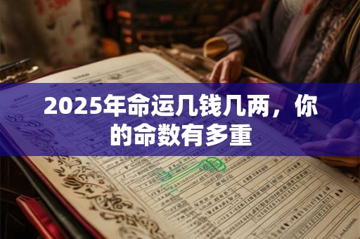 2025年命运几钱几两,你的命数有多重 2025年命运几钱几两,你的命数有多重