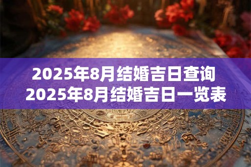 2025年8月结婚吉日查询 2025年8月结婚吉日一览表