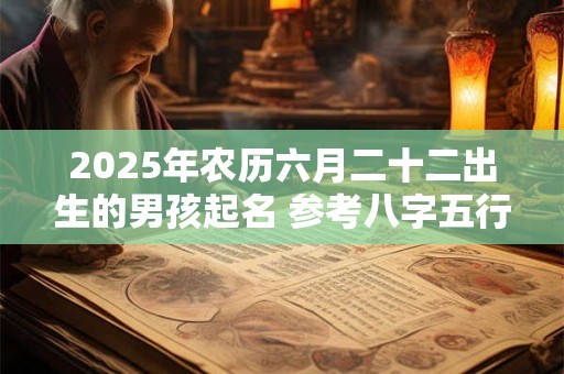 2025年农历六月二十二出生的男孩起名 参考八字五行