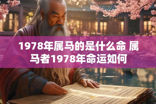 1978年属马的是什么命 属马者1978年命运如何
