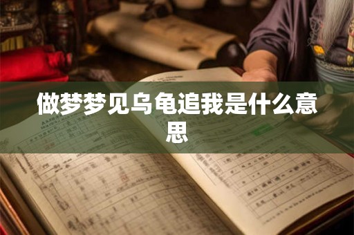 做梦梦见乌龟追我是什么意思