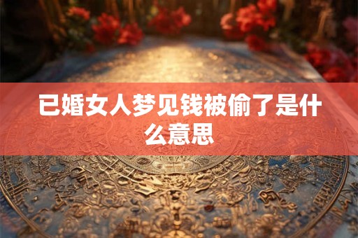 已婚女人梦见钱被偷了是什么意思