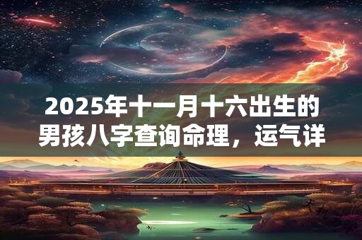 2025年十一月十六出生的男孩八字查询命理，运气详解