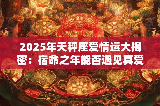 2025年天秤座爱情运大揭密：宿命之年能否遇见真爱