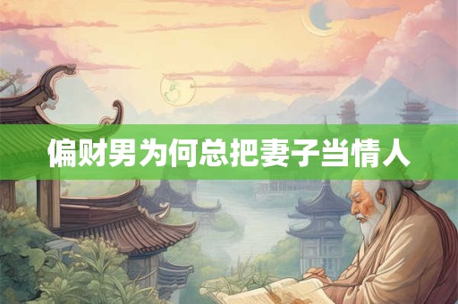 偏财男为何总把妻子当情人