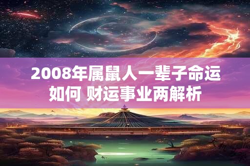 2008年属鼠人一辈子命运如何 财运事业两解析