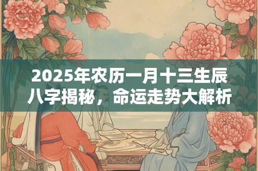 2026年农历一月十三生辰八字揭秘，命运走势大解析