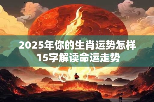 2025年你的生肖运势怎样 15字解读命运走势