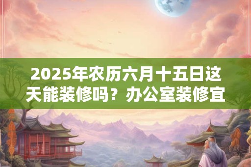 2025年农历六月十五日这天能装修吗？办公室装修宜忌