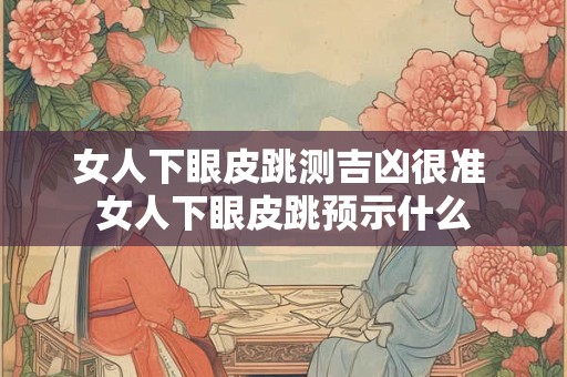 女人下眼皮跳测吉凶很准 女人下眼皮跳预示什么