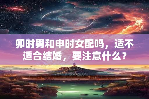 卯时男和申时女配吗，适不适合结婚，要注意什么？
