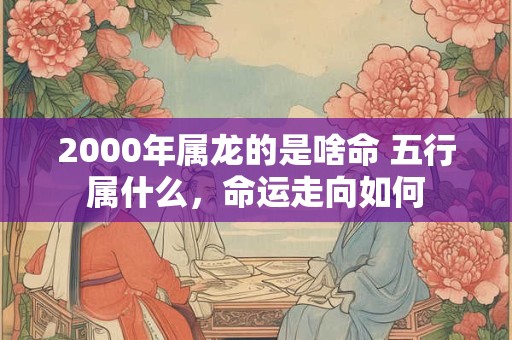 2000年属龙的是啥命 五行属什么，命运走向如何