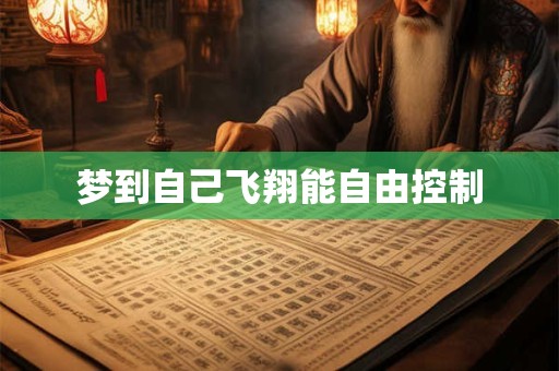 梦到自己飞翔能自由控制