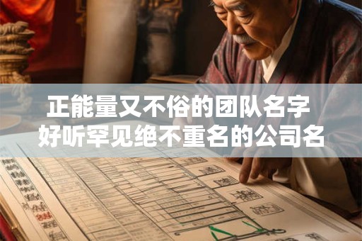 正能量又不俗的团队名字 好听罕见绝不重名的公司名称