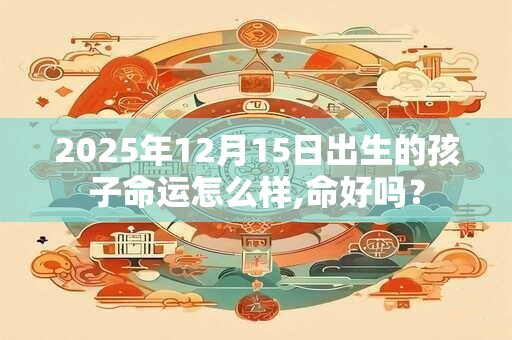 2025年12月15日出生的孩子命运怎么样,命好吗？