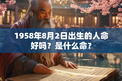 1958年8月2日出生的人命好吗？是什么命？