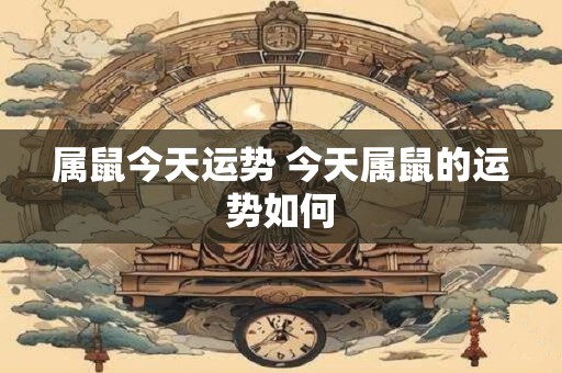 属鼠今天运势 今天属鼠的运势如何