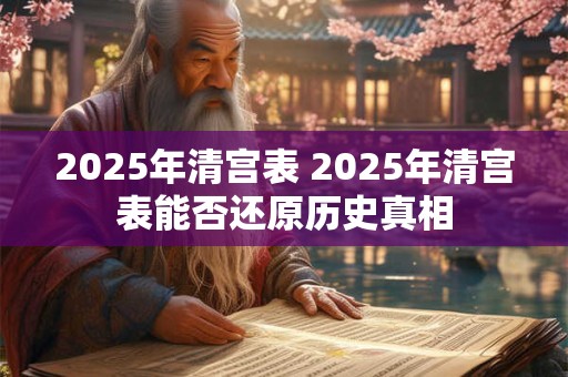 2025年清宫表 2025年清宫表能否还原历史真相