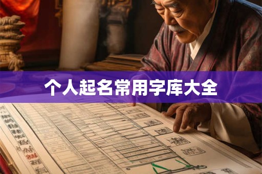 个人起名常用字库大全