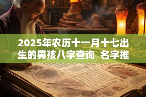 2025年农历十一月十七出生的男孩八字查询  名字推荐
