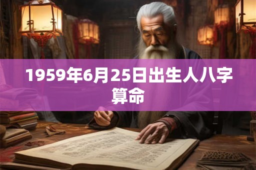 1959年6月25日出生人八字算命